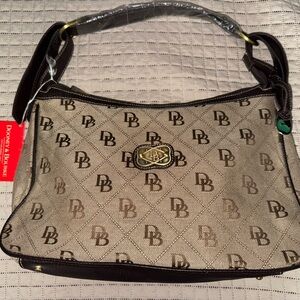 Dooney & Bourke Brown Leather Shoulder Bag with Monogram